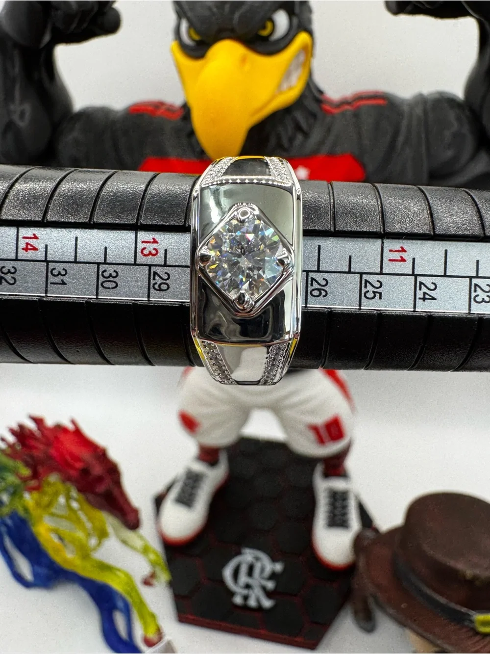 Men's Silver Moissanite Ring in White